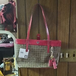 Stylish Pink and Brown Tote Bag